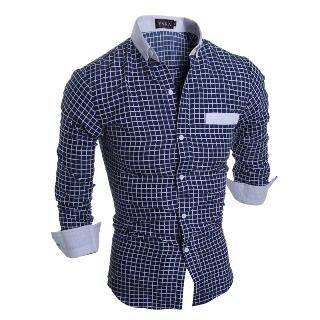 Long-sleeve Check Slim-fit Shirt