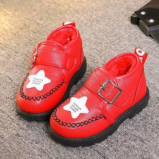 Fleece-lined Applique Stitched Shoes