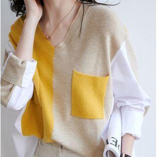 Panel Knit Blouse
