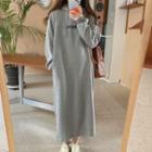 Lettering Hoodie Dress Gray - One Size