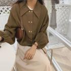 Lantern-sleeve Double-breasted Shirt