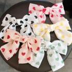 Heart Print Bow Chiffon Hair Clip