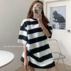 Striped Loose T-shirt Stripe - One Size