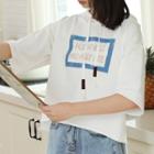 Lettering Hooded Elbow-sleeve T-shirt White - One Size