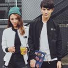 Couple Matching Applique Baseball Jacket