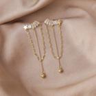 Rhinestone Star Chained Alloy Dangle Earring 1 Pair - Gold - One Size