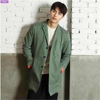Notched Lapel Single-breasted Coat