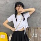 Short-sleeve Drawstring Side Polo Shirt