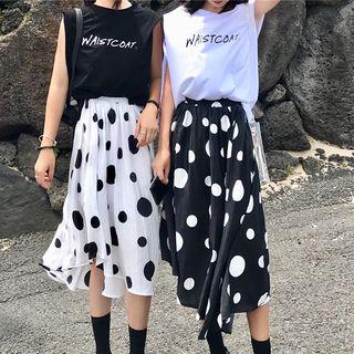 Printed Tank Top / Polka Dot Skirt