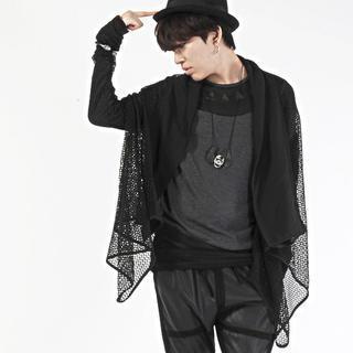 Mesh Shawl Collar Cardigan