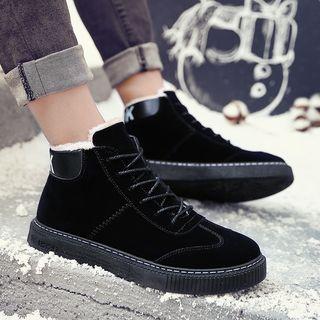 High-top Fleece-lining Stitched Sneakers