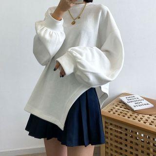 Asymmetric Puff-sleeve Sweatshirt