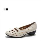 Genuine Leather Perforate Pumps