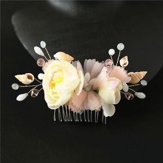 Wedding Fabric Flower Hair Comb Hair Comb - One Size