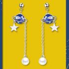 Faux Pearl Faux Crystal Planet & Star Dangle Earring