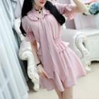 Tie-neck Short-sleeve Playsuit