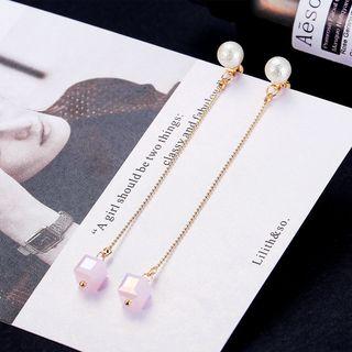 Faux-pearl & Crystal Drop Earrings