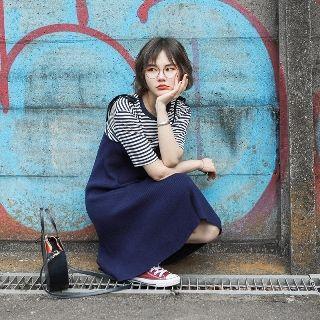 Tie-shoulder Knit Jumper Dress