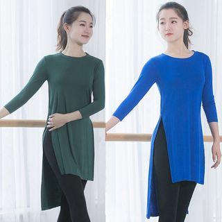 3/4-sleeve Slit Dance Top