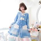Bow Sailor Collar Knit Coatdress