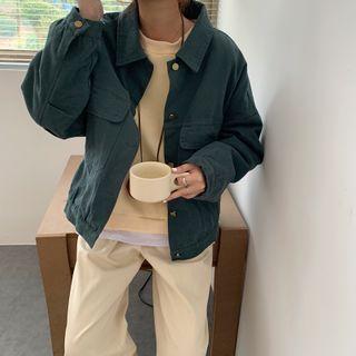 Polo-neck Cargo Cropped Jacket
