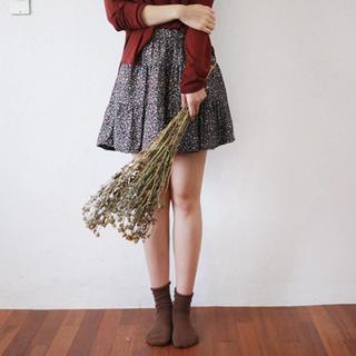 Ruffle-hem Floral Print Skirt