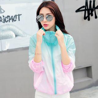 Hooded Gradient Windbreaker