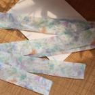 Flower Print Hair Tie Purple & Green - One Size