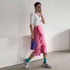 Slit-front Ruffle-trim Skirt