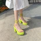 Lace-up Cuff Chunky-heel Platform Sandals
