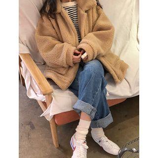 Sherpa-fleece Boxy-fit Zip-up Jacket