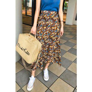 Pattern Flare Long Skirt