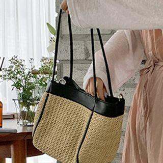 Boxy Straw Tote Bag