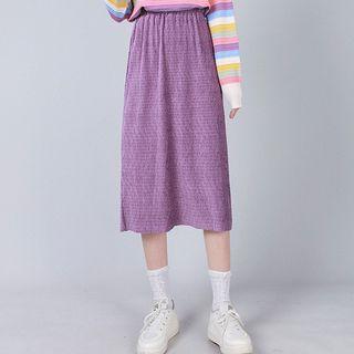 Midi Straight-fit Skirt Purple - One Size