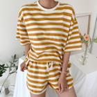 Striped T-shirt & Shorts Sweatsuit Set