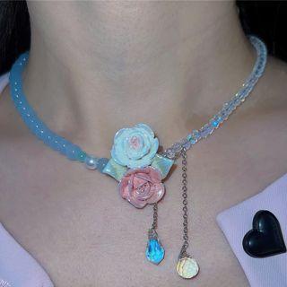Flower Faux Crystal Alloy Choker / Bracelet