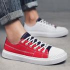 Colored Panel Platform Canvas Sneakers
