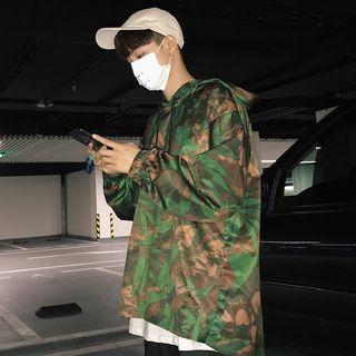 Camo Print Leaf Print Hoodie