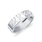 Fashion Exaggerated Wide Version Of Hollow Geometric Bangle Silver - One Size