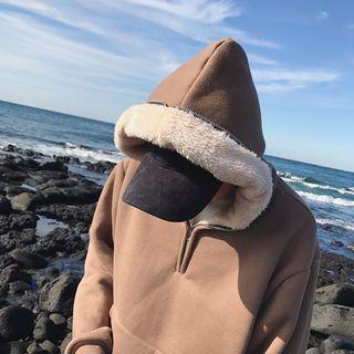 Fleece Lined Zip Detail Hoodie