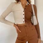 Two-tone Button Top