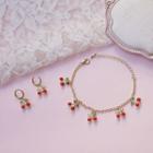 Alloy Cherry Bracelet / Dangle Earring