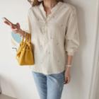 Half-placket Embroidered Blouse