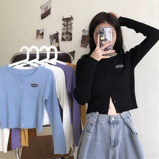 Logo Long-sleeve Cropped Top