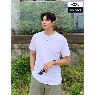 Crew-neck Plain Henley