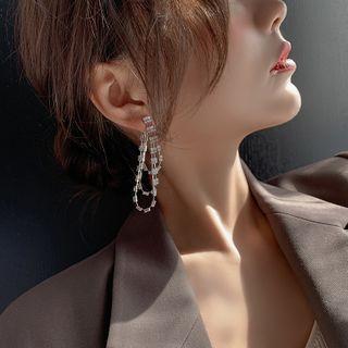 Fringe Drop Sterling Silver Ear Stud / Clip-on Earring