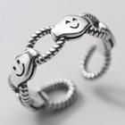 Smiley Sterling Silver Open Ring S925 Silver - Ring - Silver - One Size