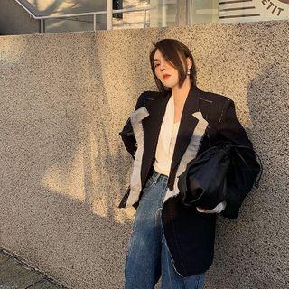 Distressed Two-tone Blazer