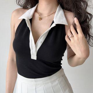 Halter Button Camisole Top