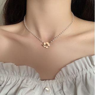 Flower Necklace 1 Pc - Necklace - Flower - Gold - One Size